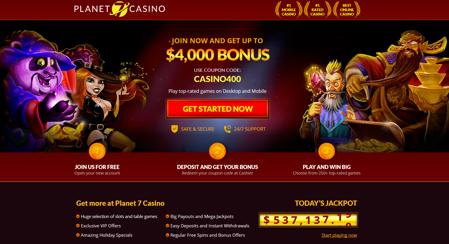 Planet 7 Casino Review 400 Bonus 65 Free Chip