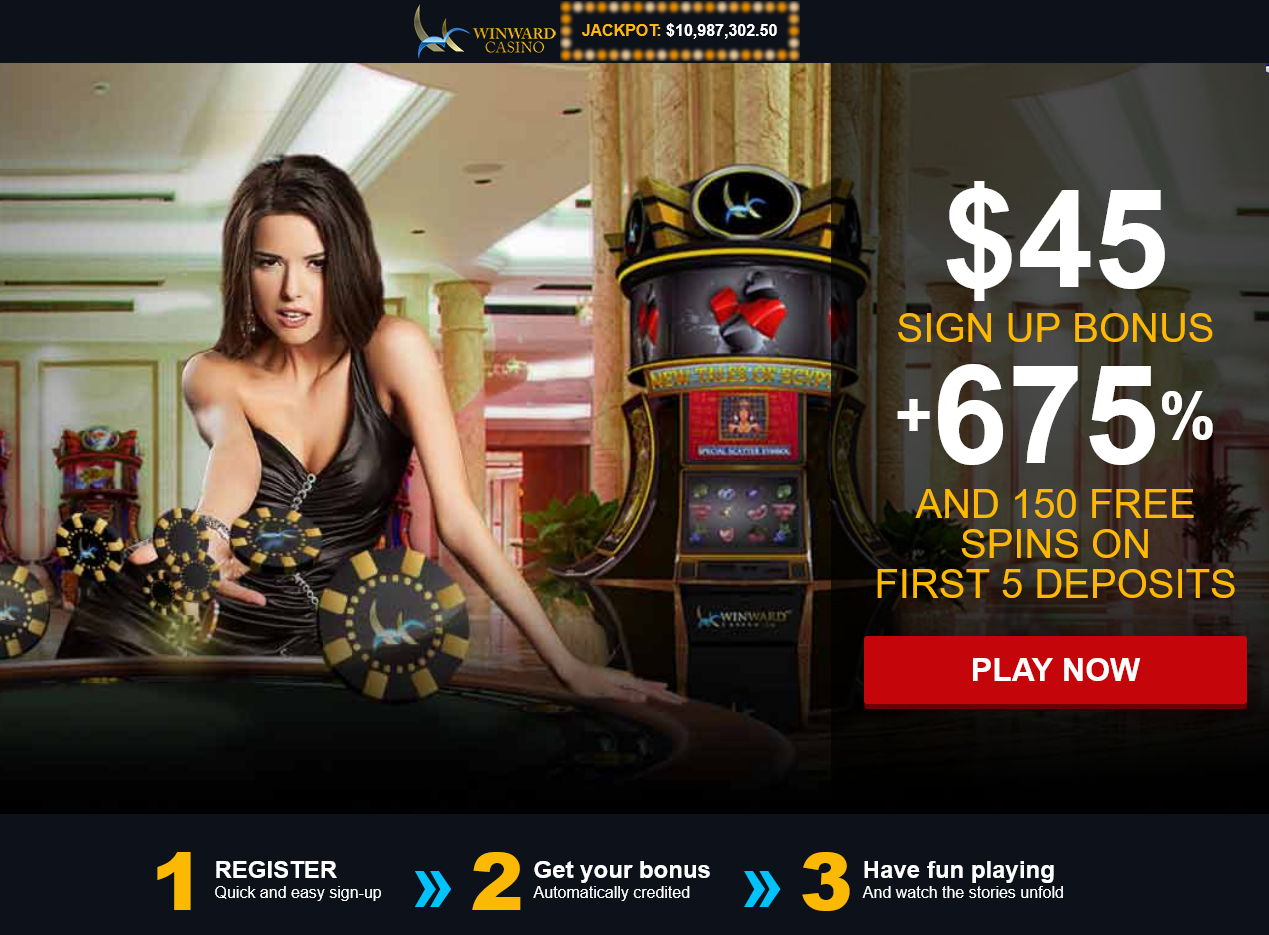 $45
                                      SIGN UP BONUS + 675% AND 150 FREE
                                      SPINS ON FIRST 5 DEPOSITS